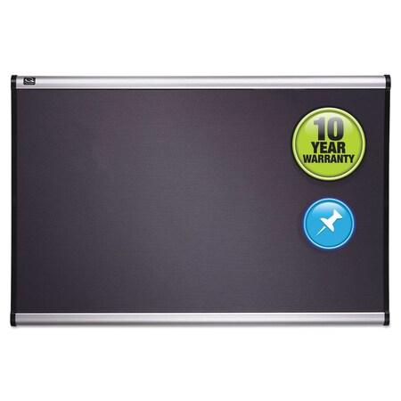 Quartet Prestige Bulletin Board, Diamond Mesh Fabric, 72 x 48, Gray/Aluminum Frame B447A